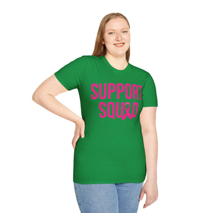 Support Squad Breast Cancer Warrior Awareness October Pink T-Shirt