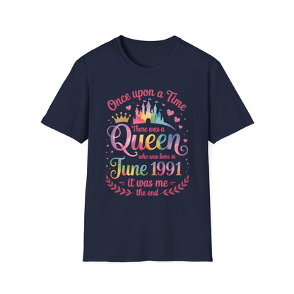 Funny 35 Years Old Birthday Girl 35 Birthday Queen June 1991 T-Shirt For Women