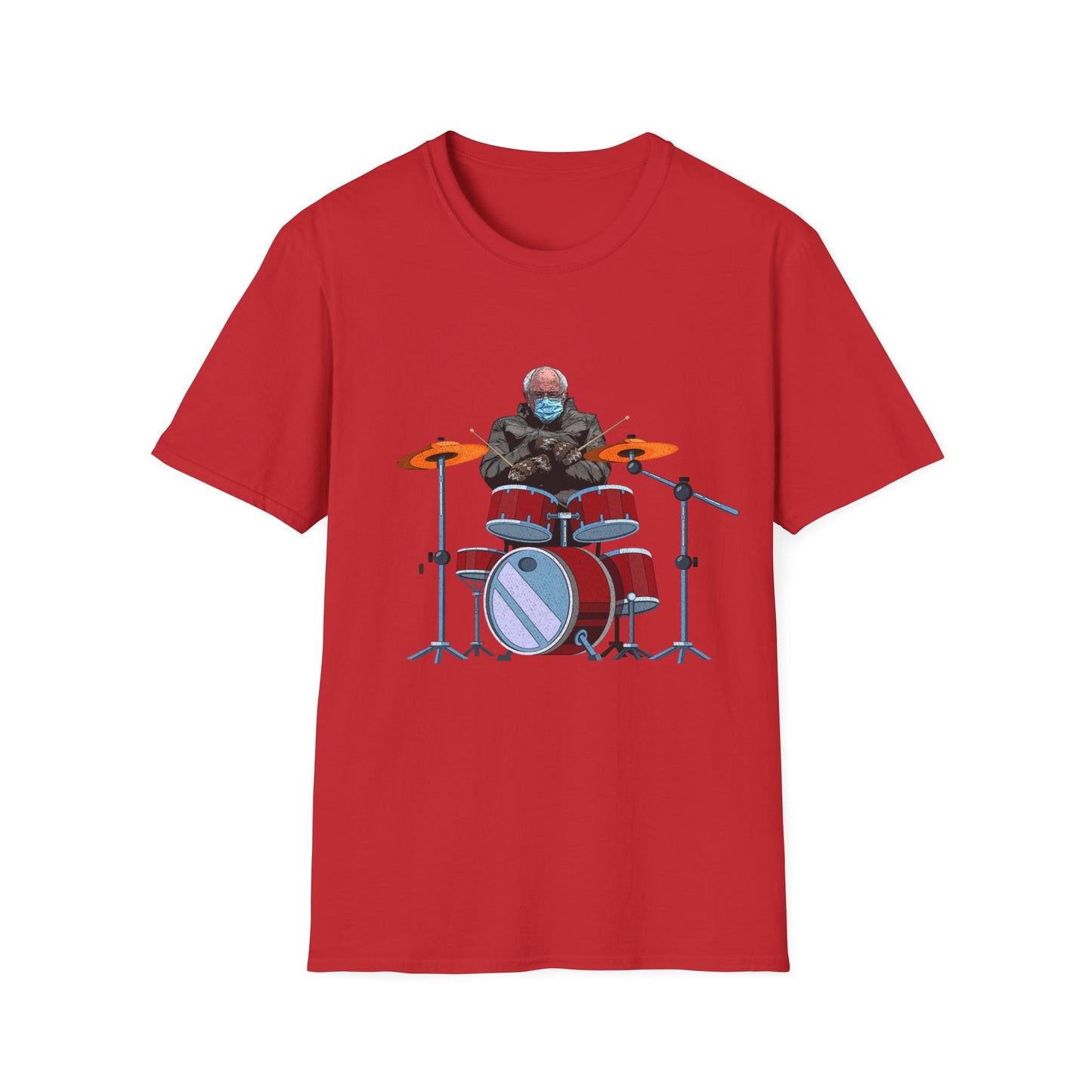 Bernie Sanders Drummer Inauguration Mittens Meme Sitting Drums T-Shirt