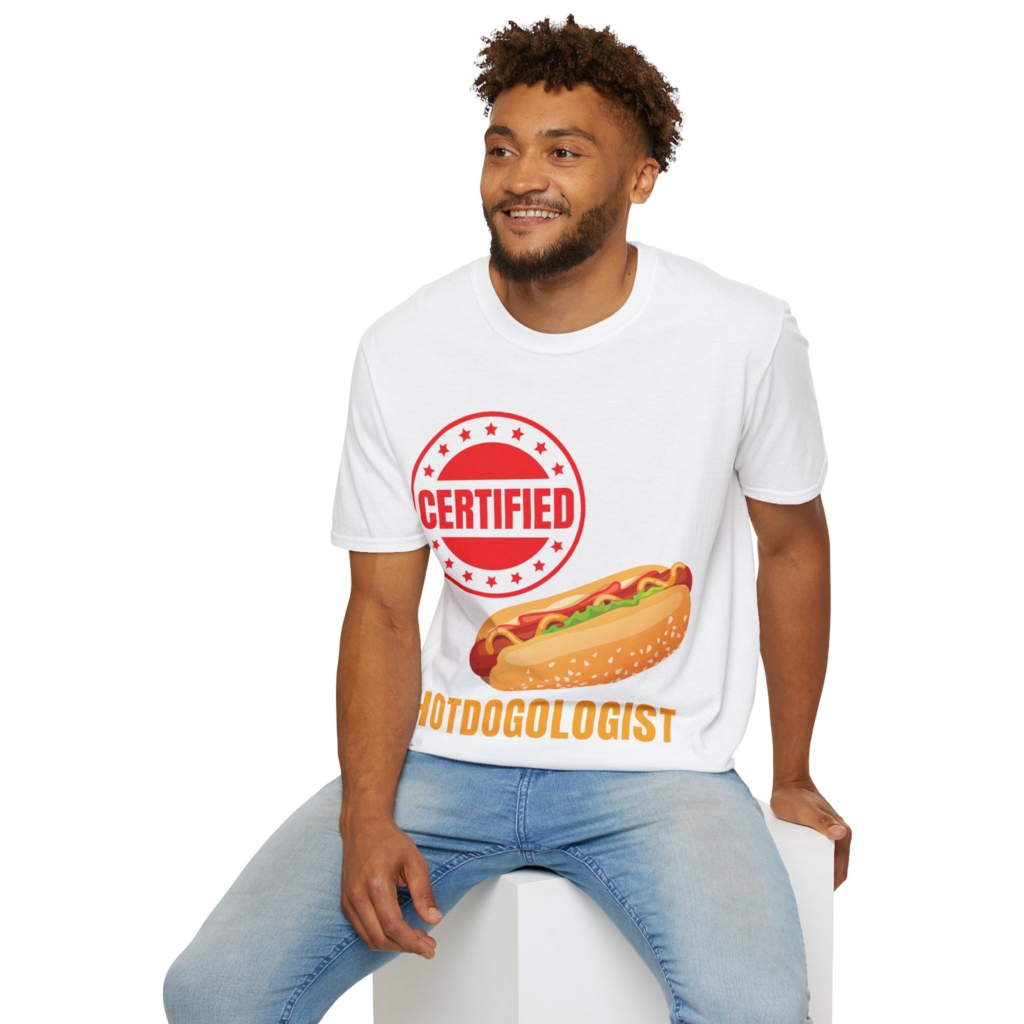 Certified Hotdogologist Hotdog Cool Sausage Hot Dog Lover T-Shirt For Men Women T-Shirt