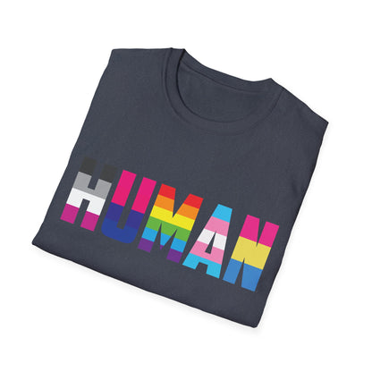 Funny Human LGBT Gay Pride Rainbow Flag Christian Black Man T-Shirt for Men