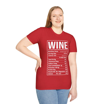 Wine Nutrition Facts Funny Family Matching Thanksgiving Christmas Drinking T-Shirt For Men Women