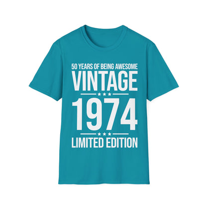 50 Year Old Gifts Vintage 1974 50 Years Awesome 50th Birthday T-Shirt