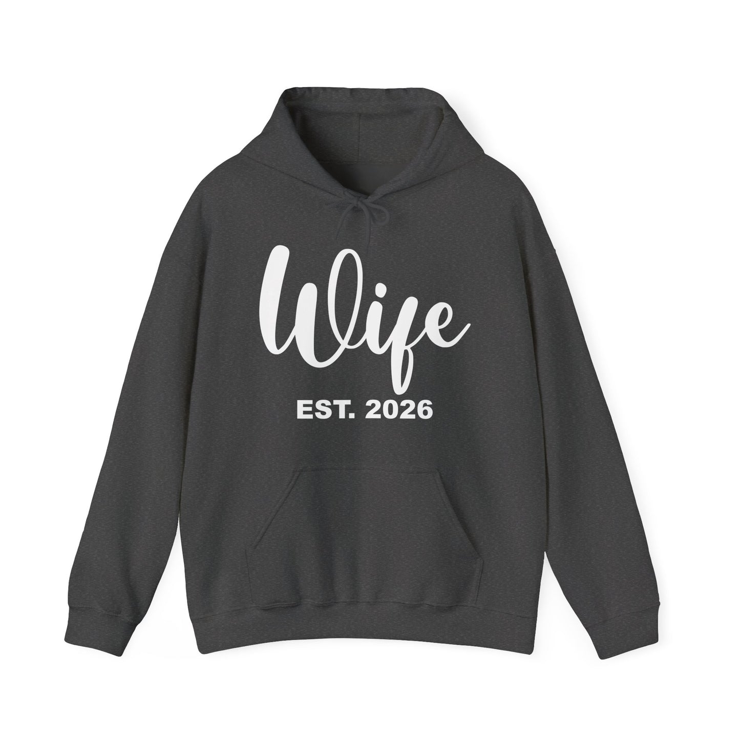 Funny Wife Est 2026 Just Married Bride Honeymoon Couple Wedding Hoodie For Women