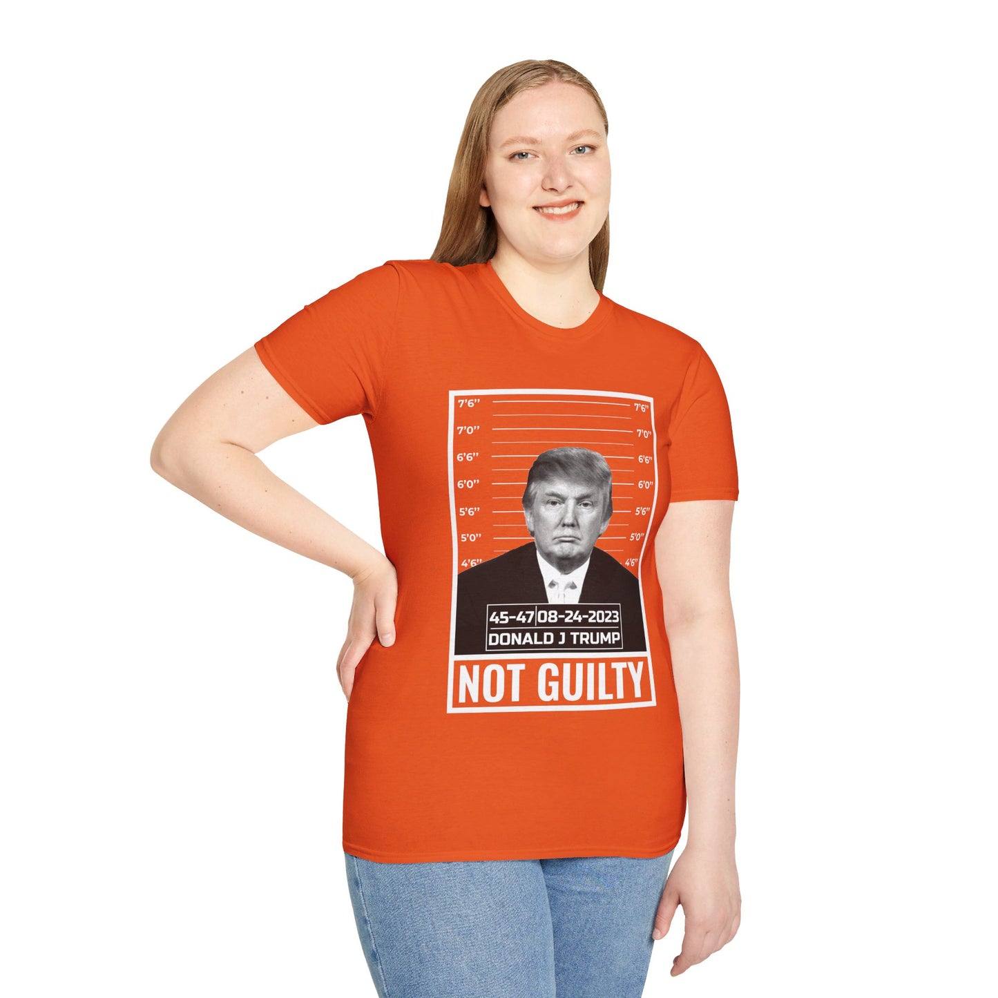 Donald Trump Police Mugshot Not Guilty President Legend 45 47 T-Shirt For Men Women