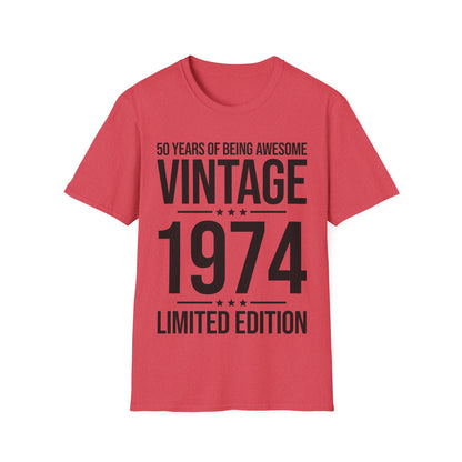 50 Year Old Gifts Vintage 1974 50 Years Awesome 50th Birthday T-Shirt