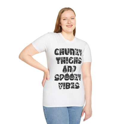 Funny Chunky Thighs and Spooky Vibes Halloween Women's T-Shirt