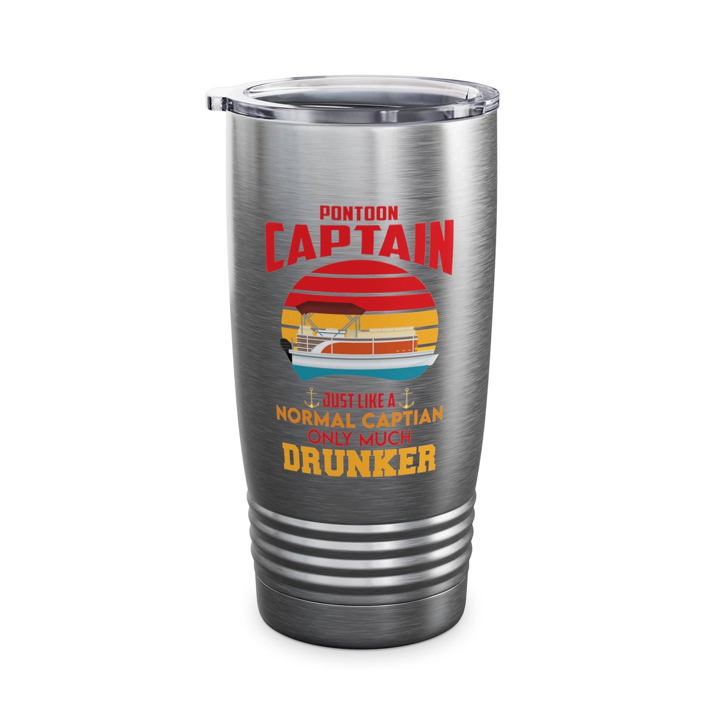 Pontoon Captain Boat Lake Boating Beer Party Gift For Dad Tumbler