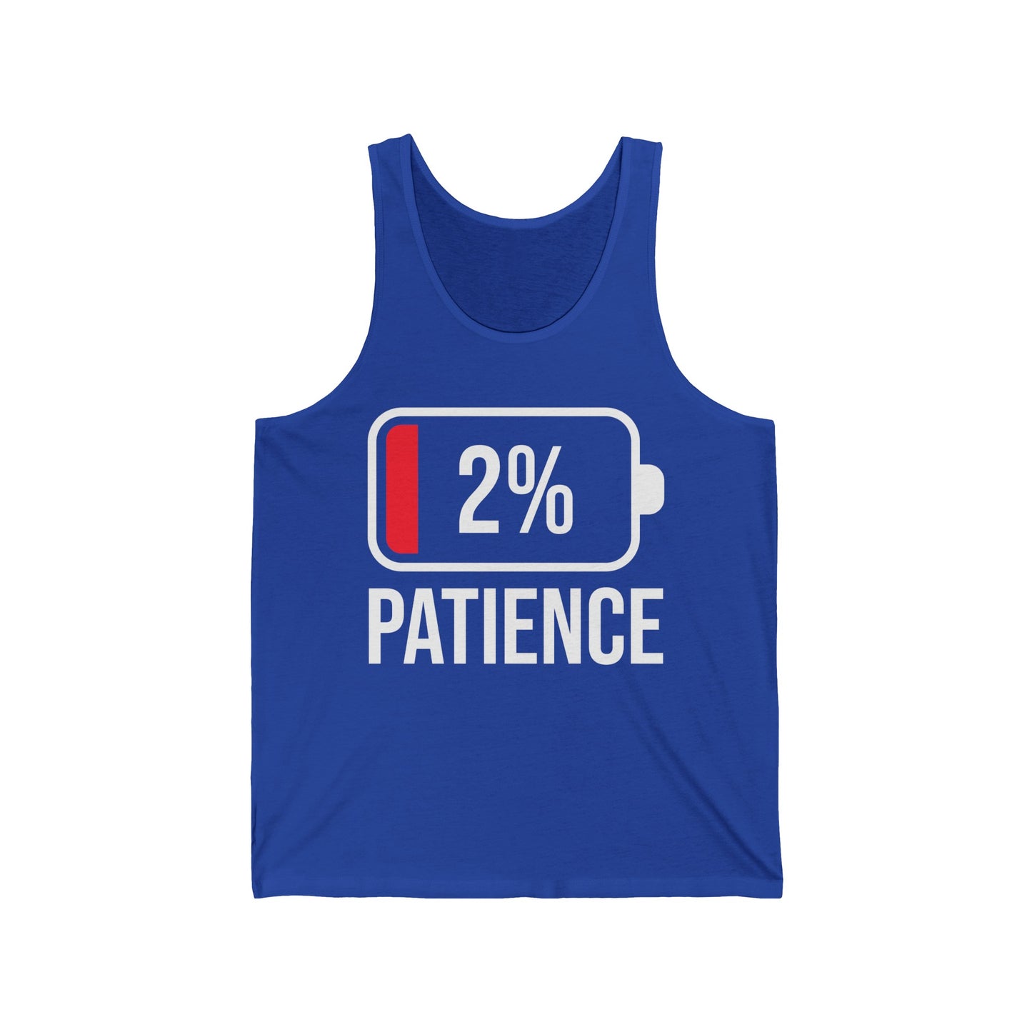 Patience 2% Battery Low Funny Waiting Tank Tops For Men Women