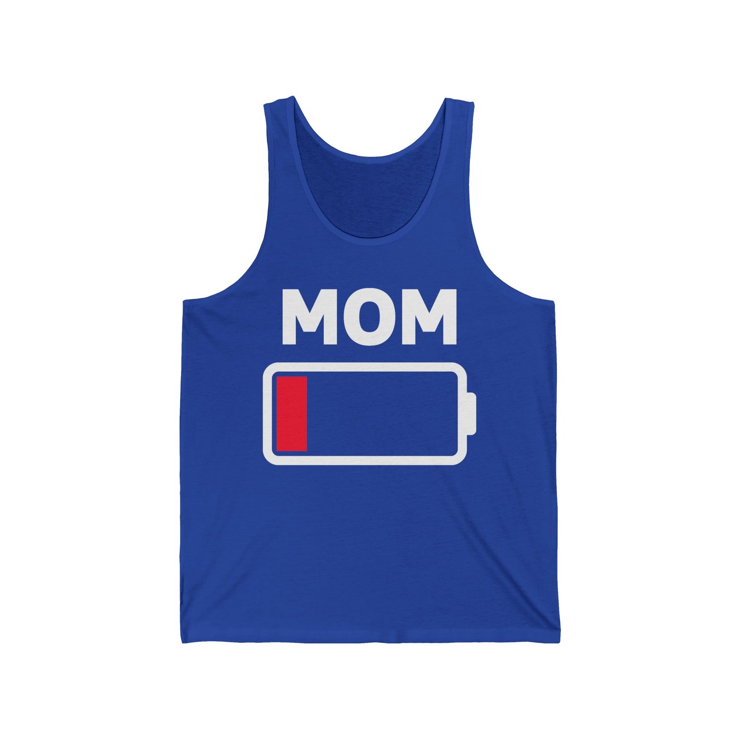 Funny Mom Tired Low Battery Mothers Day Tank Tops For Men Women