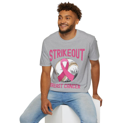 Strike Out Breast Cancer Baseball Fight Awareness T-Shirt Men Women