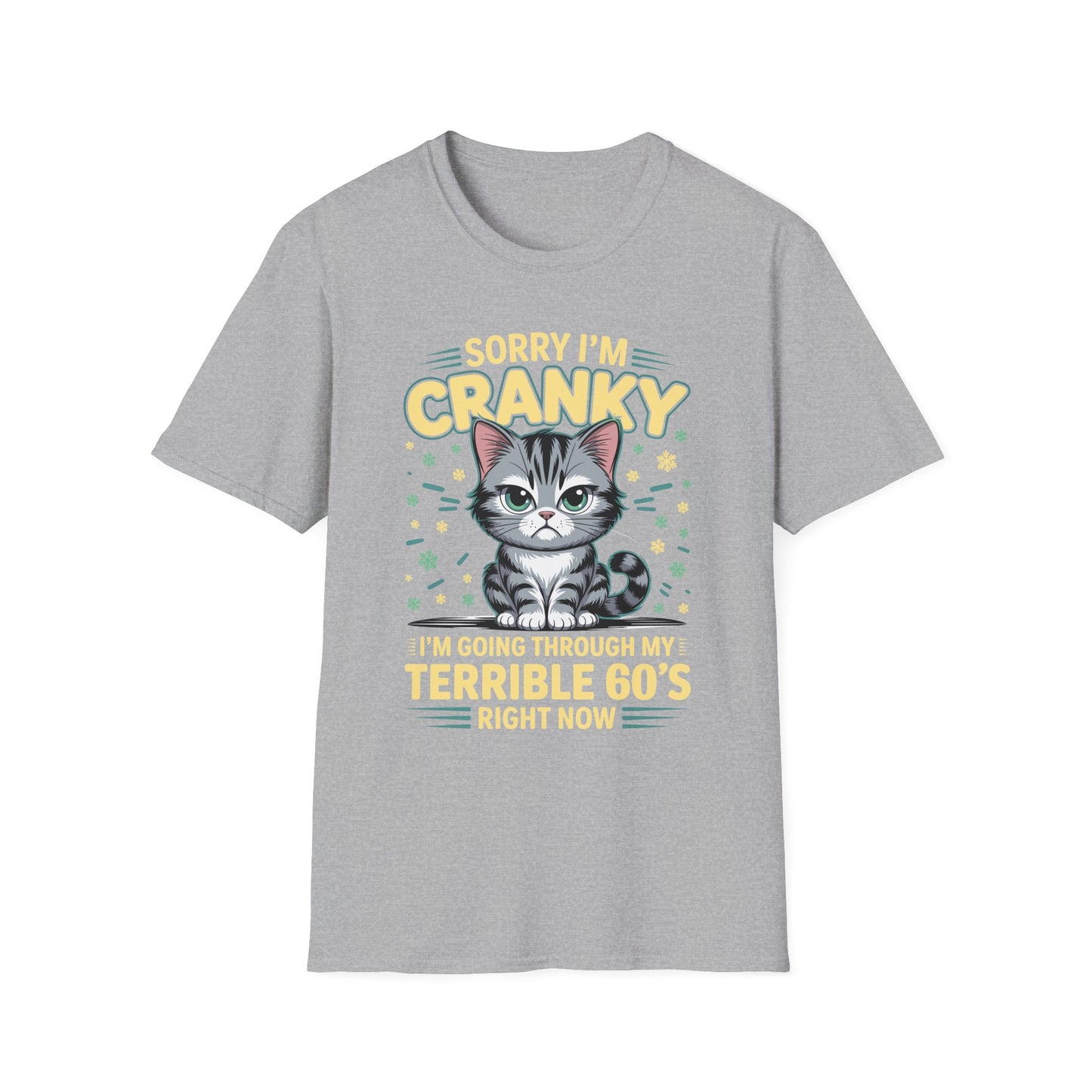 Funny Cat Sorry I'm Cranky I'm Going Through My Terrible 60's Unisex T-Shirt