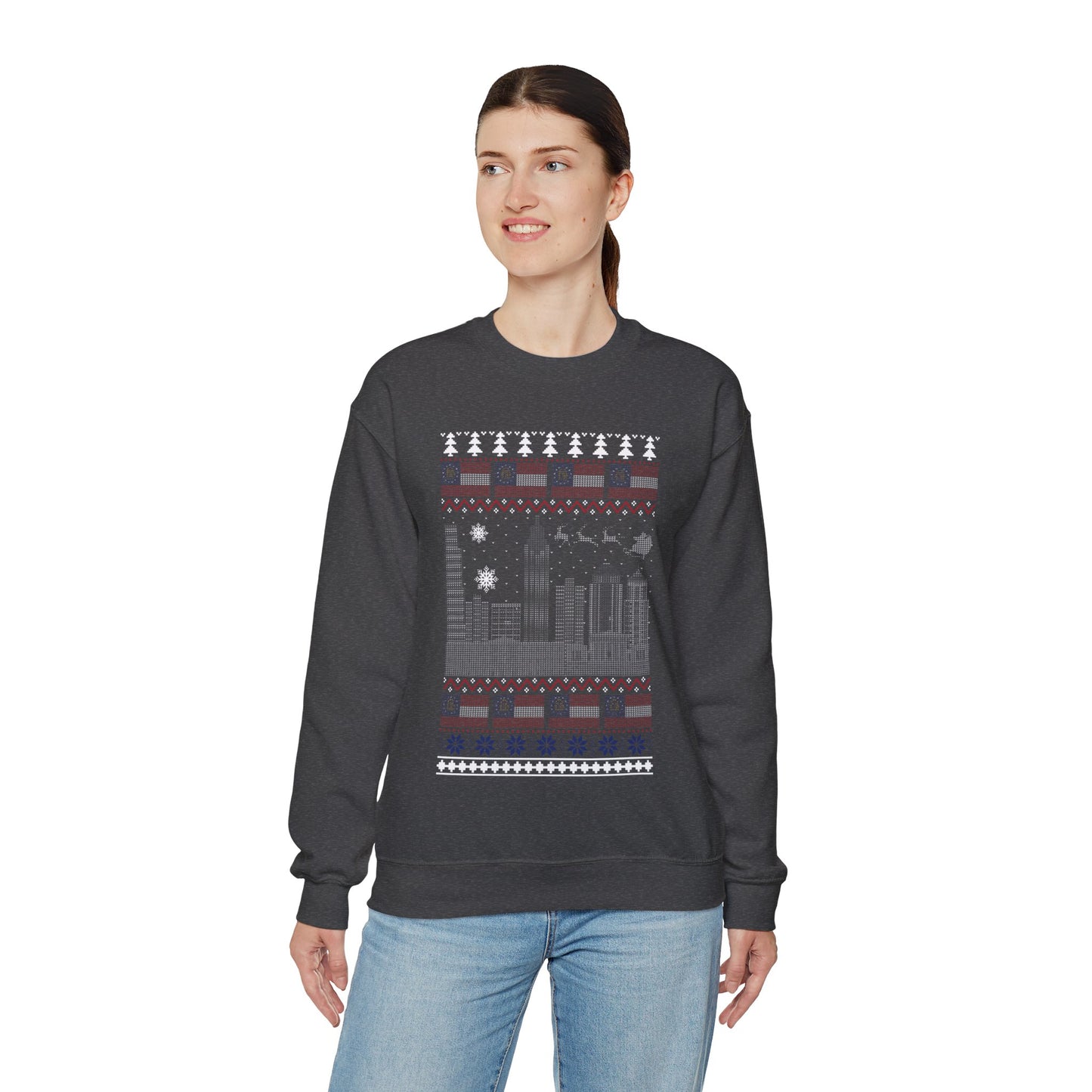 I Love Georgia Christmas Santa, Reindeer Funny Ugly Christmas Jumper Sweatshirt