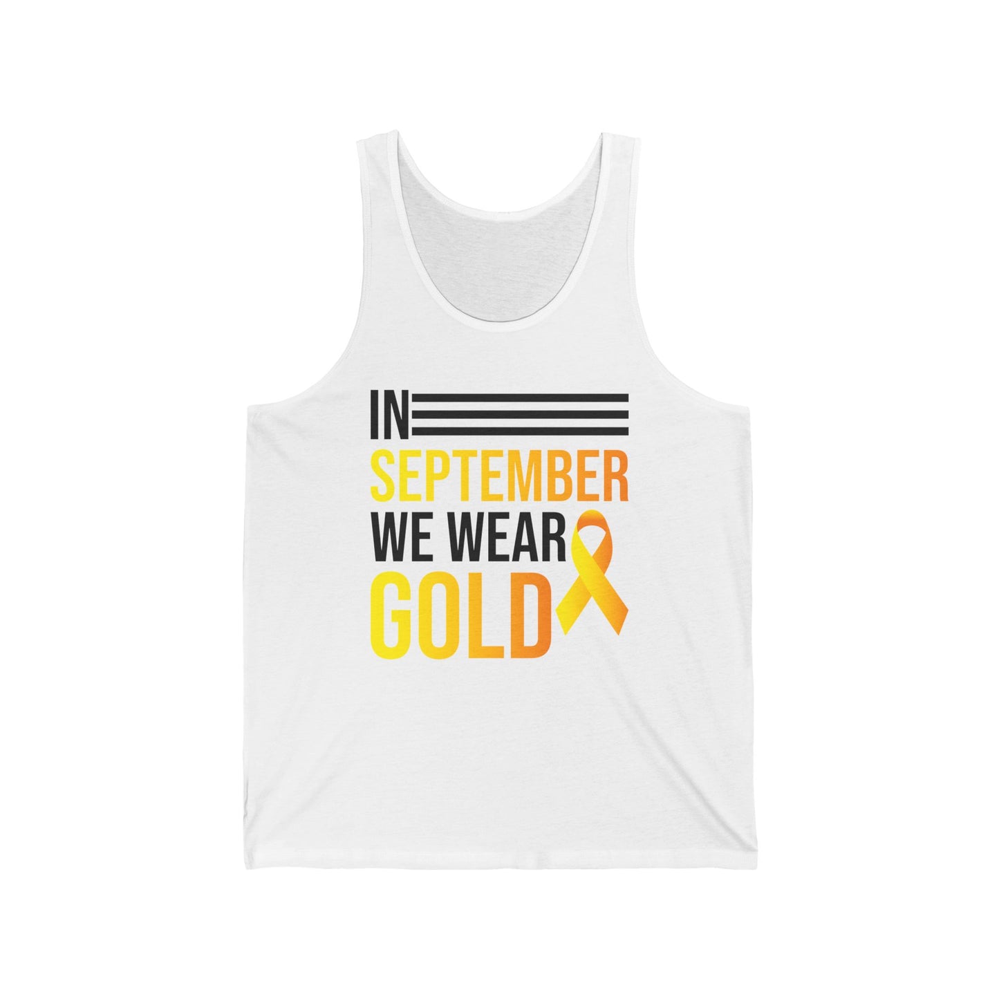 In September We Wear Gold Childhood Cancer Awareness Top for Men Women Tank top