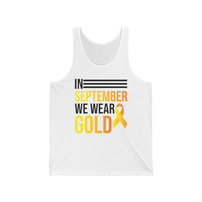 In September We Wear Gold Childhood Cancer Awareness Top for Men Women Tank top
