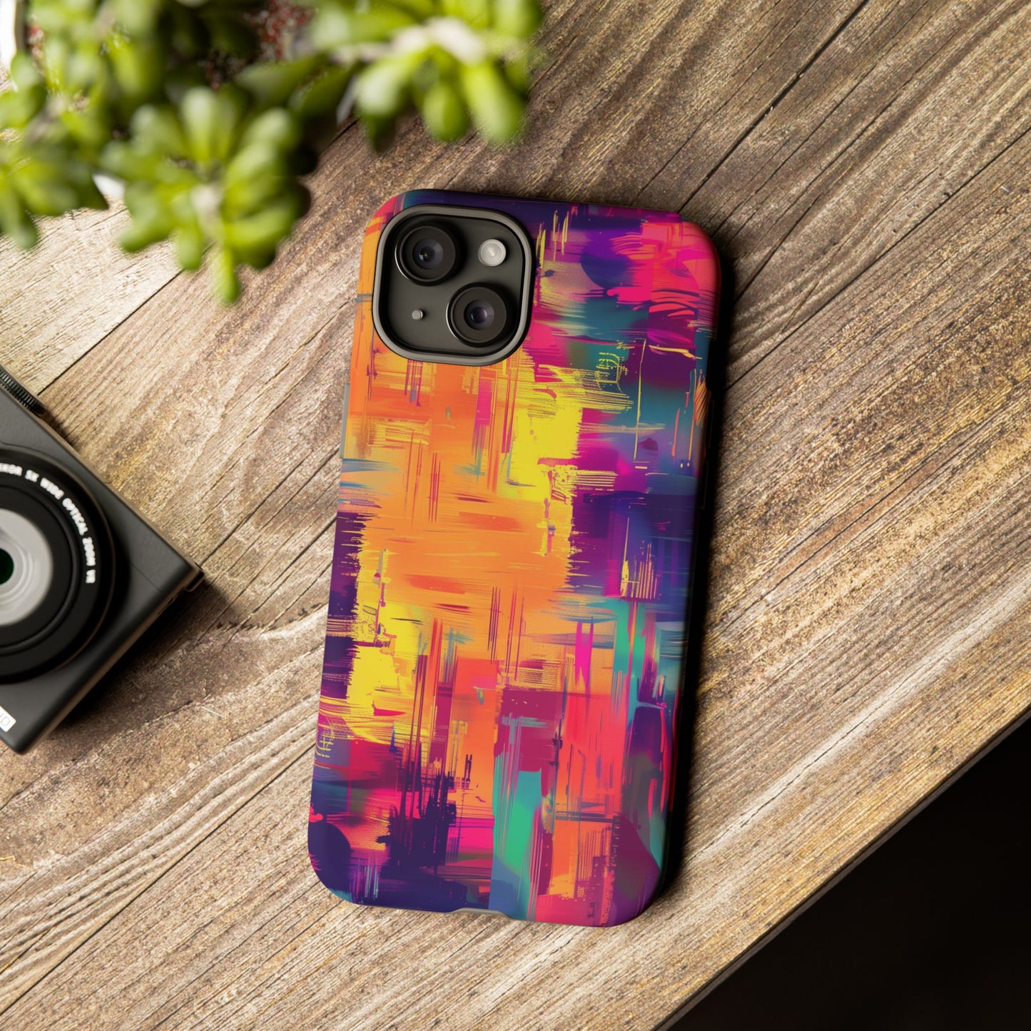 Glitch Art Pattern  iPhone 13 14 15 16 Pro Max Plus Case Wireless Charging Compatible Tough Cases Protection, Magnetic Phone Case for iPhone Classic Series