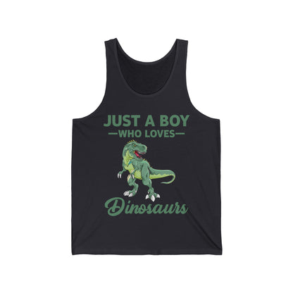 Just a Boy Who Loves Dinosaurs T-rex Schoolboys Paleontologist Tank Tops