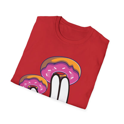 Funny Donuts with The Shocker Hand 2 and 1 Fingers Donut Lovers Humor Tshirt Men