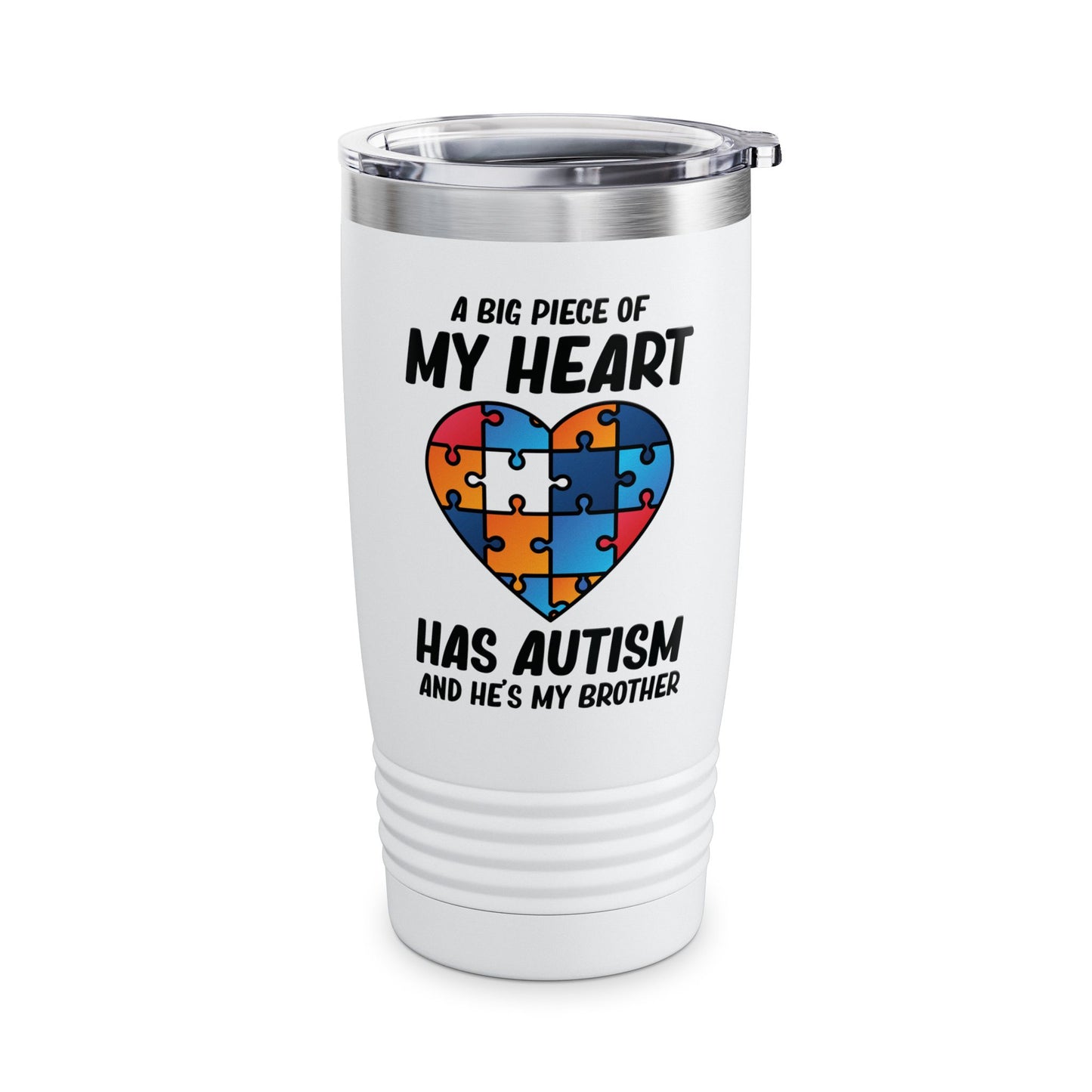 Big Peice Of My Heart Autism Awareness Sister Brother Autistic Kids Awareness Tumbler