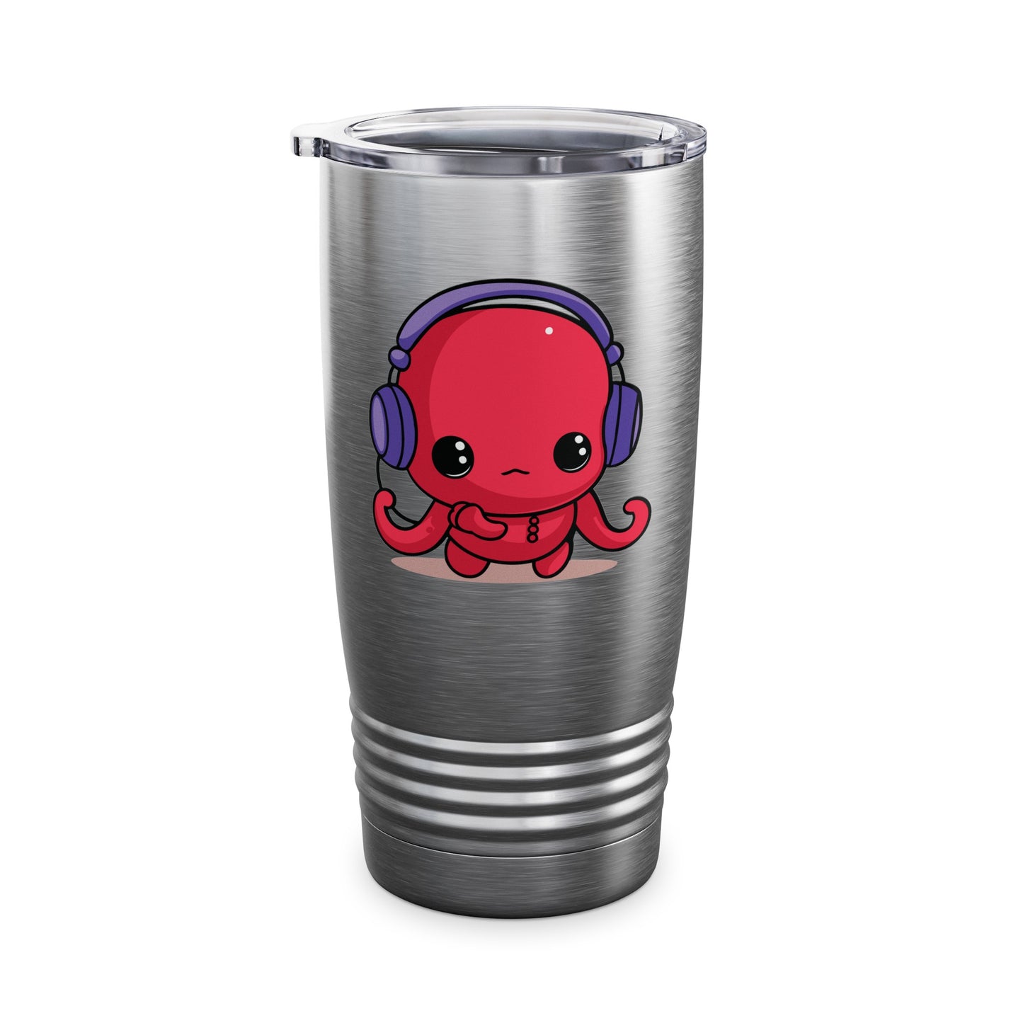 Cute Kawaii Octopus Cartoon Wearing Headphones Music Pop Tumbler For Men Women Tumbler