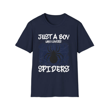 Just A Boy Who Loves Spiders Retro Spider Lover T-Shirt For Men Kids T-Shirt