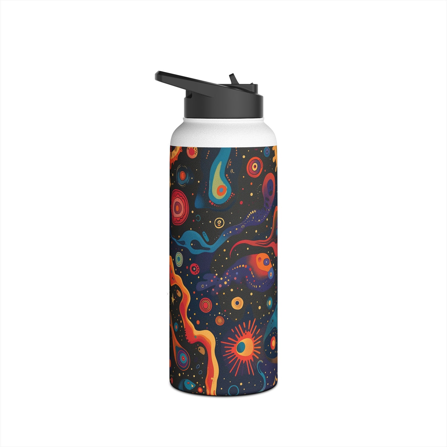 Space Oddity Pattern Stainless Steel Water Bottle with Twist-on Lid and Double-Wall Vacuum Insulation