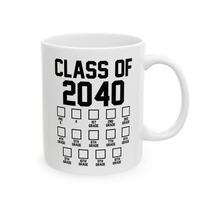 Class of 2040 Grow with Me Checklist Pre-k to 12th Grade Coffee Mug