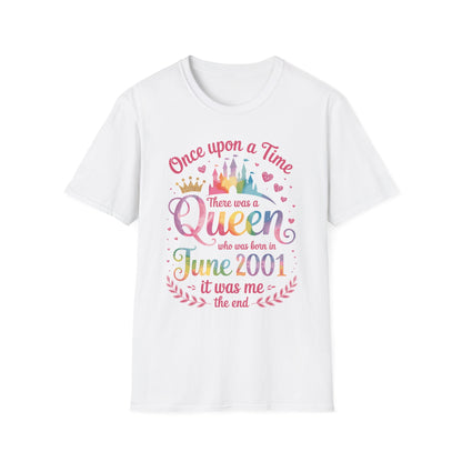 Funny 25 Years Old Birthday Girl 25 Birthday Queen June 2001 T-Shirt For Women