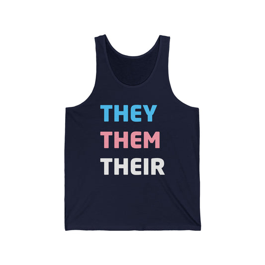 They Them Their LGBTQ Pride Pronouns for Nonbinary Enby NB Tank Top