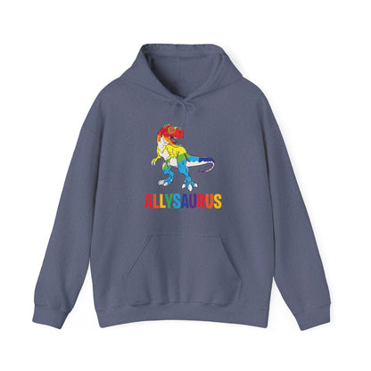 Allysaurus Dinosaur In Rainbow Flag For Ally LGBT Pride Gift Hoodie