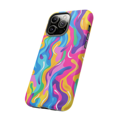 Rainbow Splash Pattern iPhone iPhone 13 14 15 16 Pro Max Plus Case Wireless Charging Compatible Tough Cases Protection, Magnetic Phone Case for iPhone Classic Series