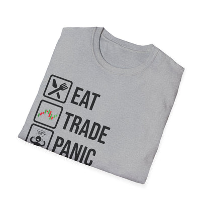 Eat Sleep Trade Panic Repeat Shirt Stock Market Trader Gift T-Shirt For Traders