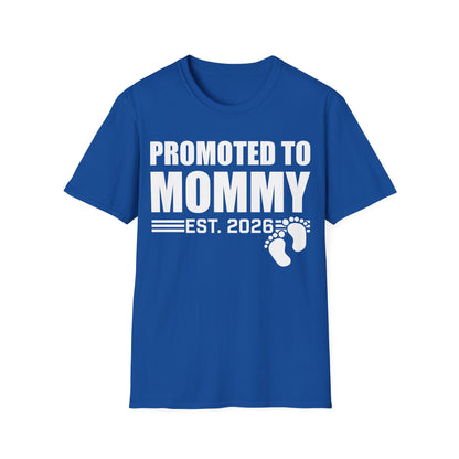Promoted To Mommy 2026 Pregnancy Announcement Mothers Day Mom To Be T-shirt
