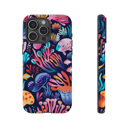 Underwater World Pattern iPhone 13 14 15 16 Pro Max Plus Case Wireless Charging Compatible Tough Cases Protection, Magnetic Phone Case for iPhone Classic Series