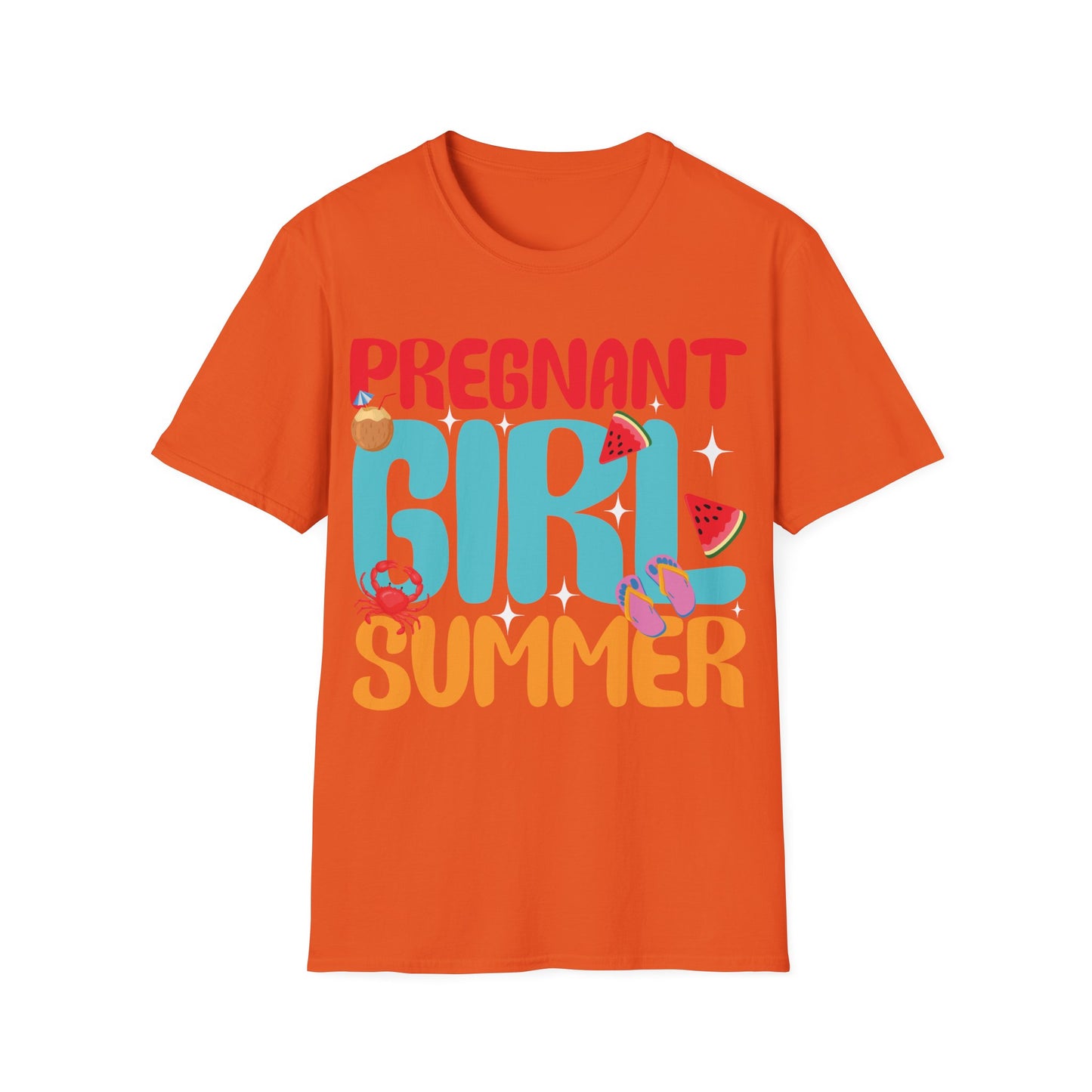 Groovy Pregnancy Reveal Pregnant Girl Summer T-Shirt For Baby Shower T-Shirt