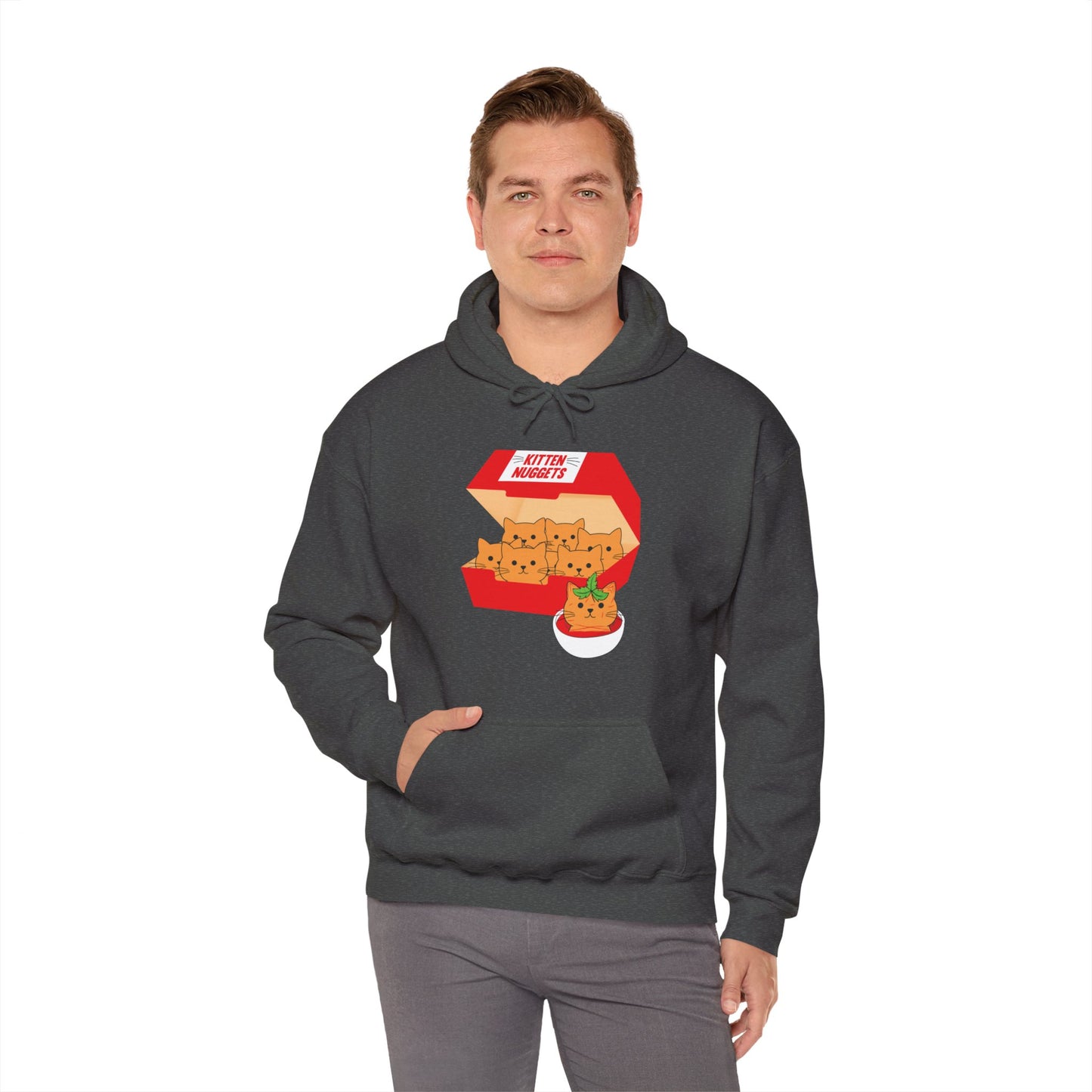 Funny Kitten Nuggets Food Pun Cat Lover Gift Chicken Nuggets Hoodie For Men Women Hoodie