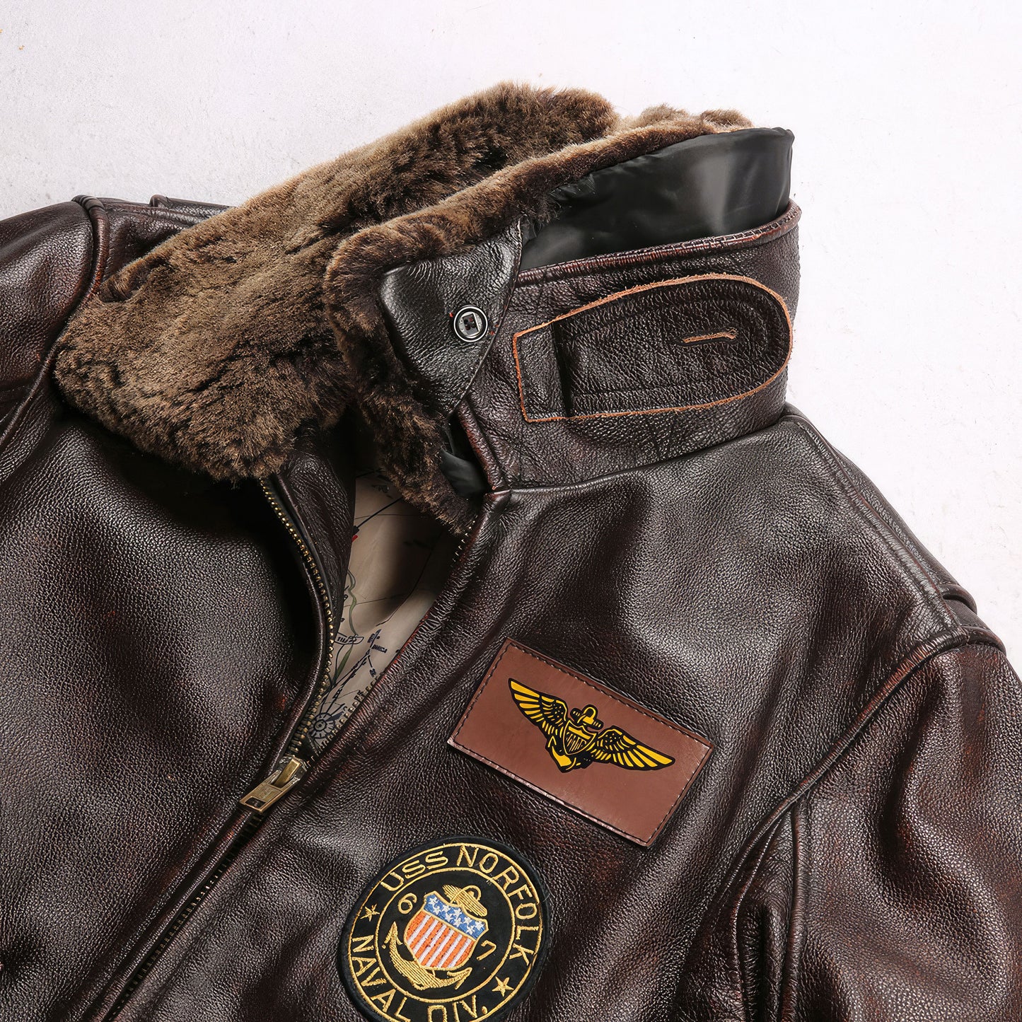 Mens Air Force G1 Pilot Warm Real Removable Fur Collar Genuine Cow Leather Coat Cowhide Bomber Genuine Leather Jackets