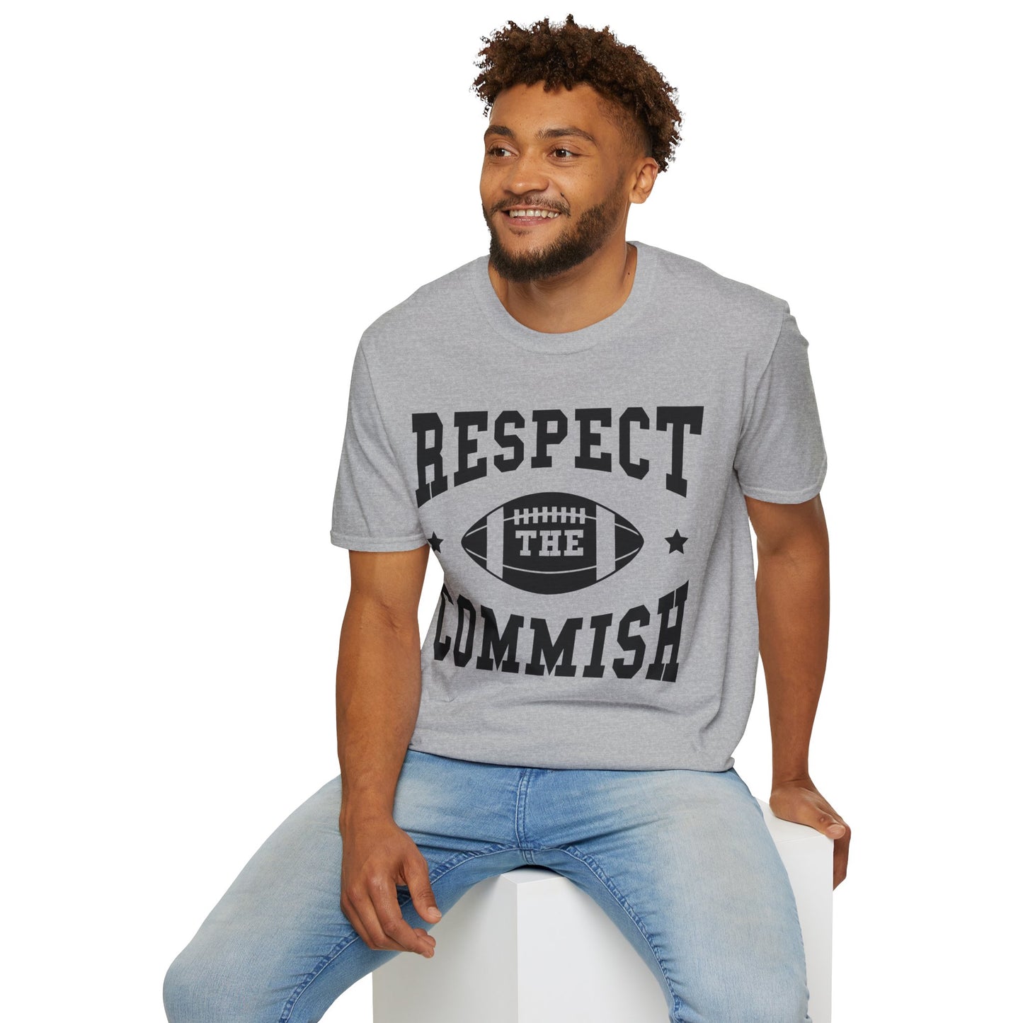 Funny Respect The Commish Fantasy Football Champ Top Best Ever Commish T-Shirt Men Women