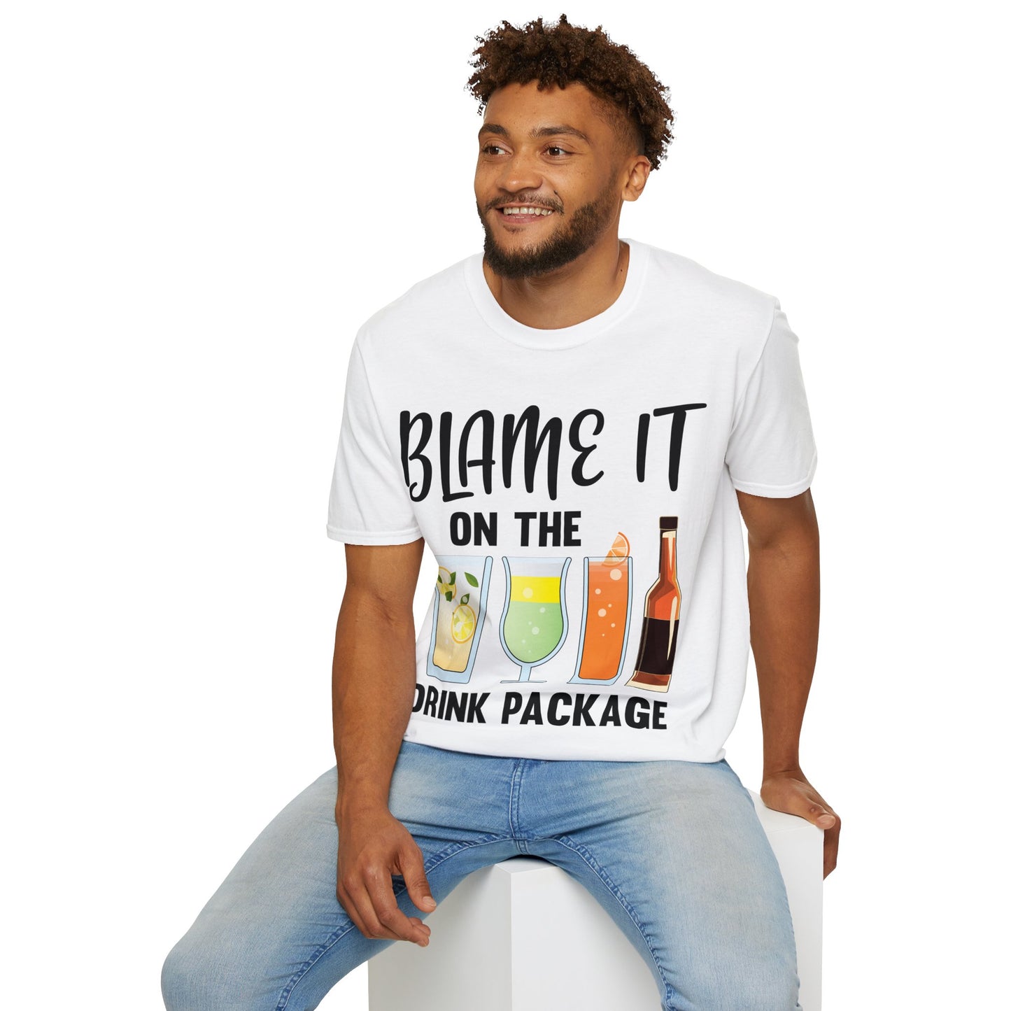 Blame It On The Drink Package Funny Cruise T-Shirt For Men Women T-Shirt