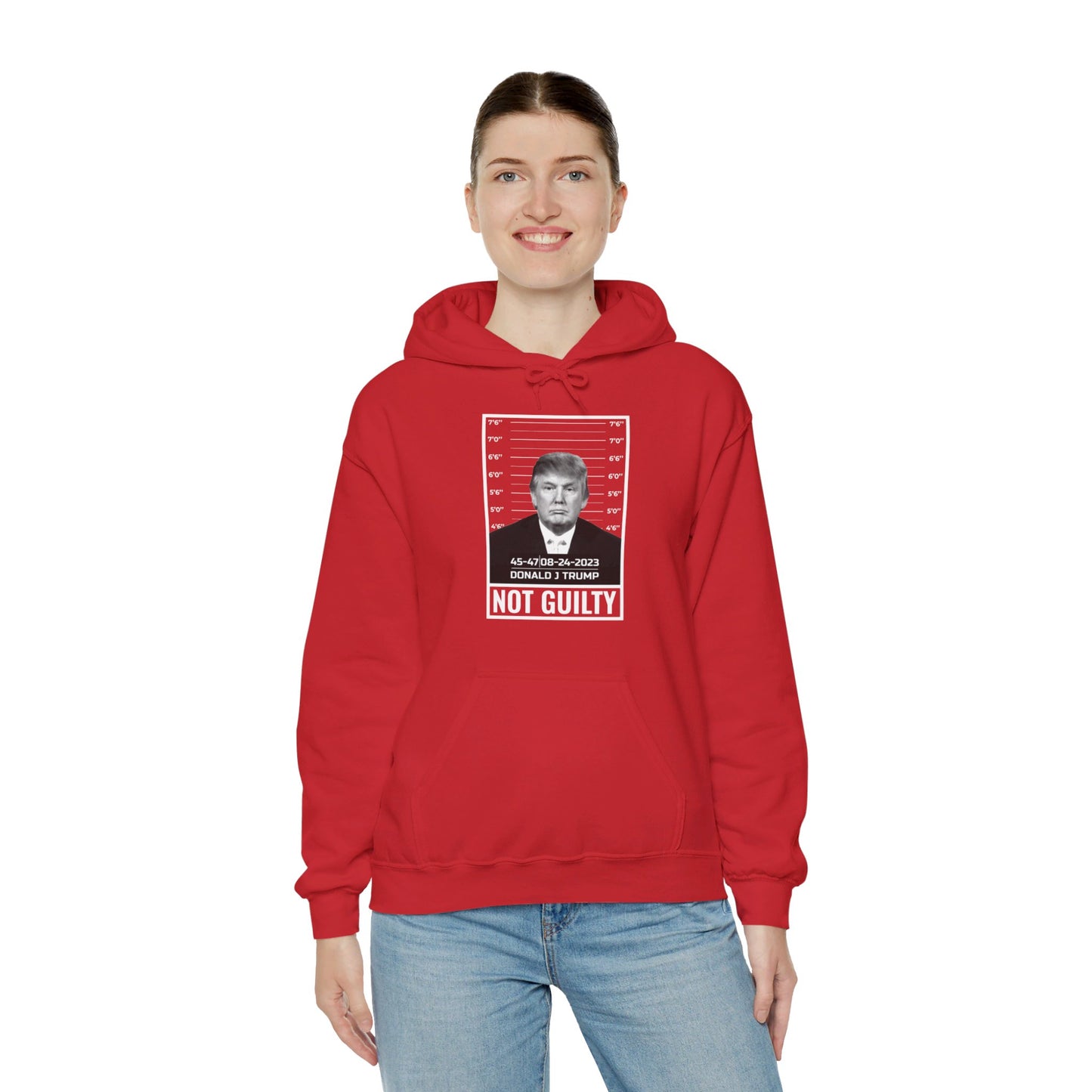 Donald Trump Police Mugshot Not Guilty President Legend 45 47 Hoodie For Men Women Hoodie