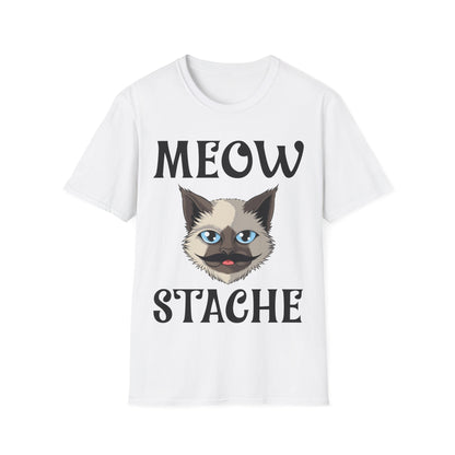 Meowstache Cat Mustache Moustache Beard Bearded Kitten Lovers T-Shirt For Men Women T-Shirt