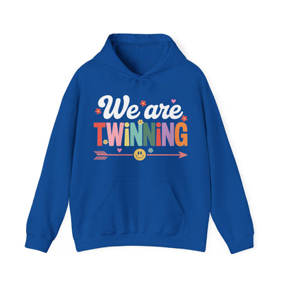 We're Twinning With My Bestie Twin Day Spirit Week Retro 70s Hoodie For Men Women