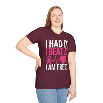 Funny I Had It I Beat It I Am Free Breast Cancer Survivor T-Shirt For Men Women
