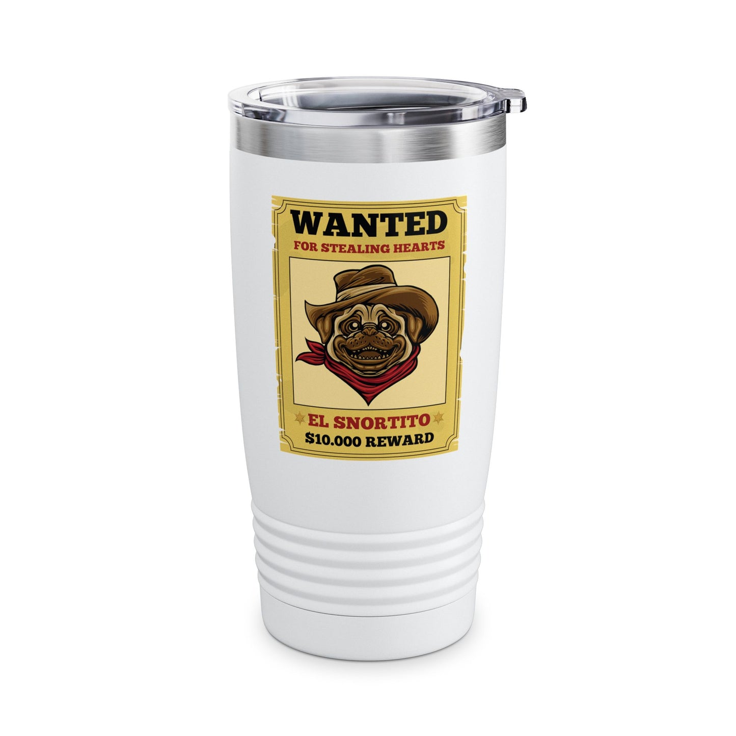 Vintage Pug Wanted Poster Cute Western Cowboy Funny Pug Dog Tumbler For Men Women Tumbler