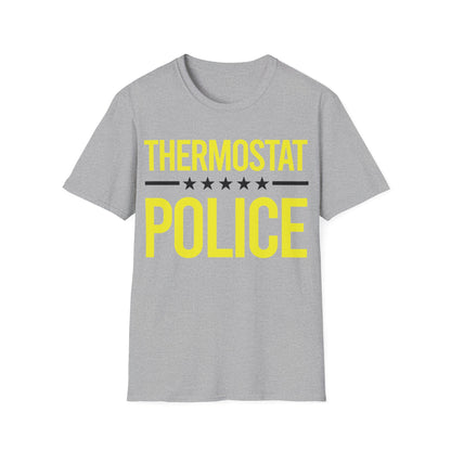 Mens Thermostat Police For A Police Fathers Day Dad Papa T-Shirt