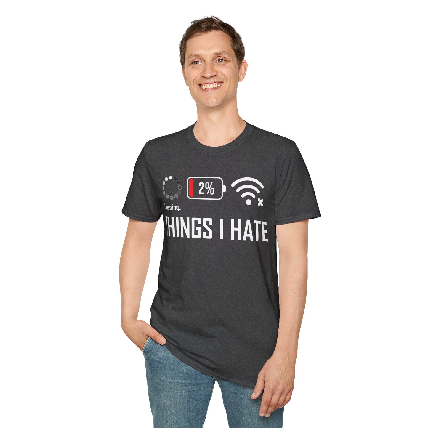 Things I Hate Gamer Computer Science Programmer Coding Low WIFI Charging Loading T-Shirt