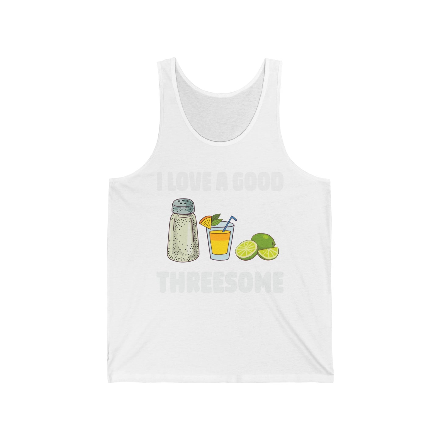 Funny Salt Lime Tequila Threesome Bartender Bar Drink Adult Humour Tank Top