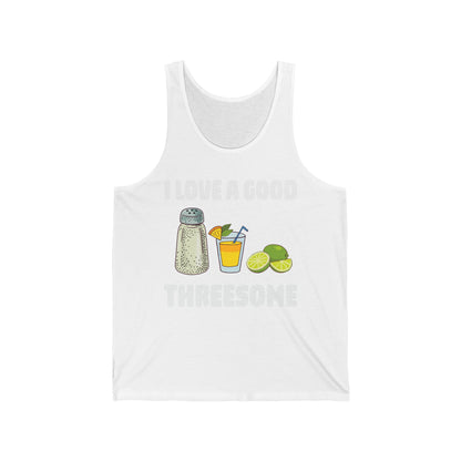 Funny Salt Lime Tequila Threesome Bartender Bar Drink Adult Humour Tank Top