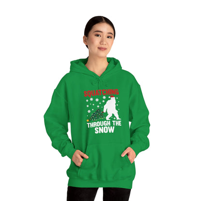 Squatching Through The Snow Funny Bigfoot Christmas Sasquatch Hoodie