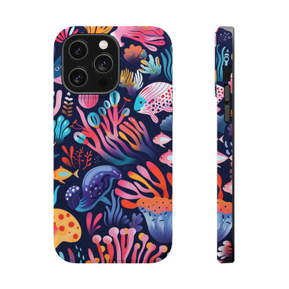 Underwater World Pattern iPhone 13 14 15 Pro Max Plus Case Compatible with MagSafe Tough Cases Protection, Magnetic Phone Case for iPhone  Classic Series